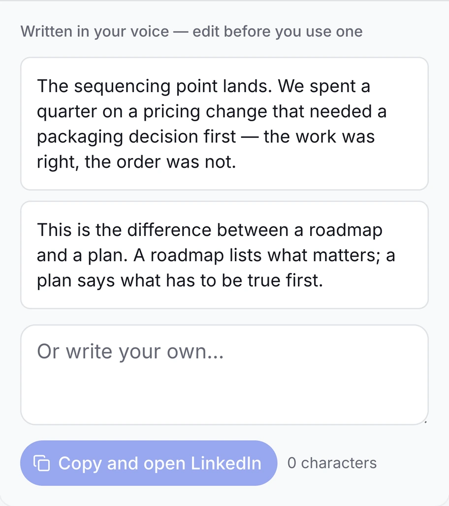 Drafted comments on a phone