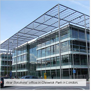 Aker Solutions' office in Chiswick Park in London. Aker Solutions' office in Chiswick Park in London.