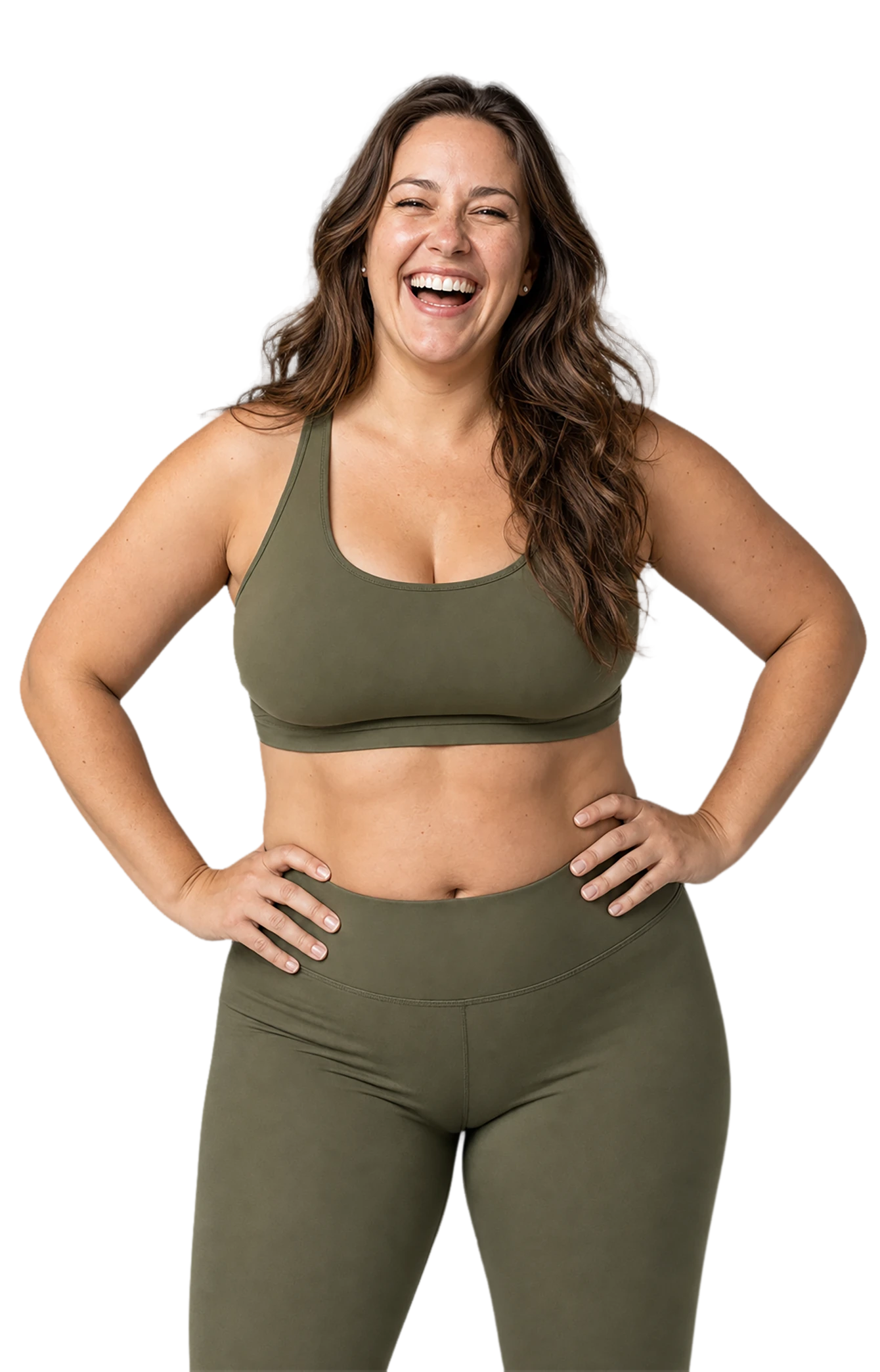 Smiling woman standing with hands on hips