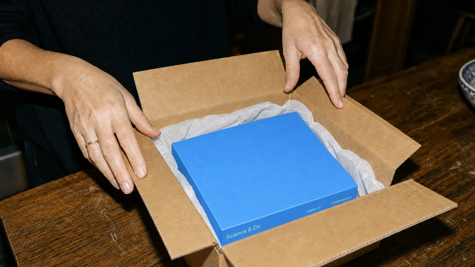 Science and Co medication shipment being unboxed at home
