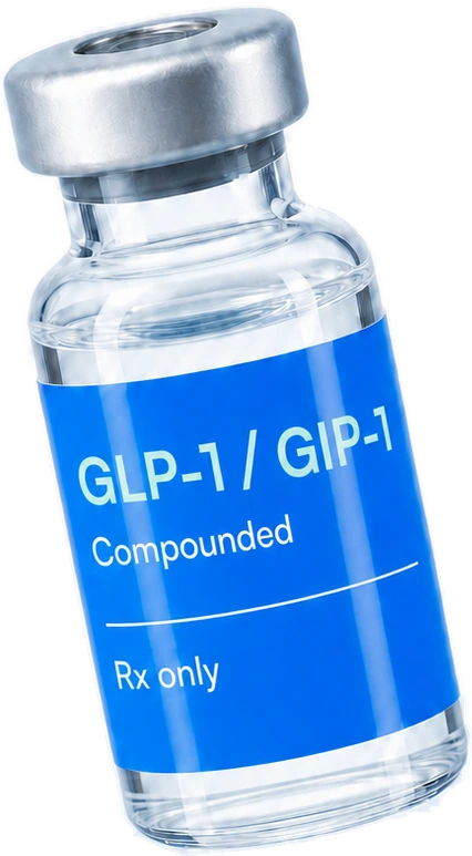 Compounded GLP-1 and GIP-1 vial