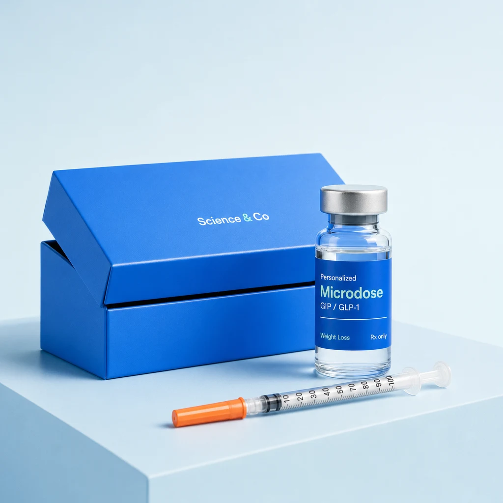 A Science and Co box with a Microdose vial and syringe