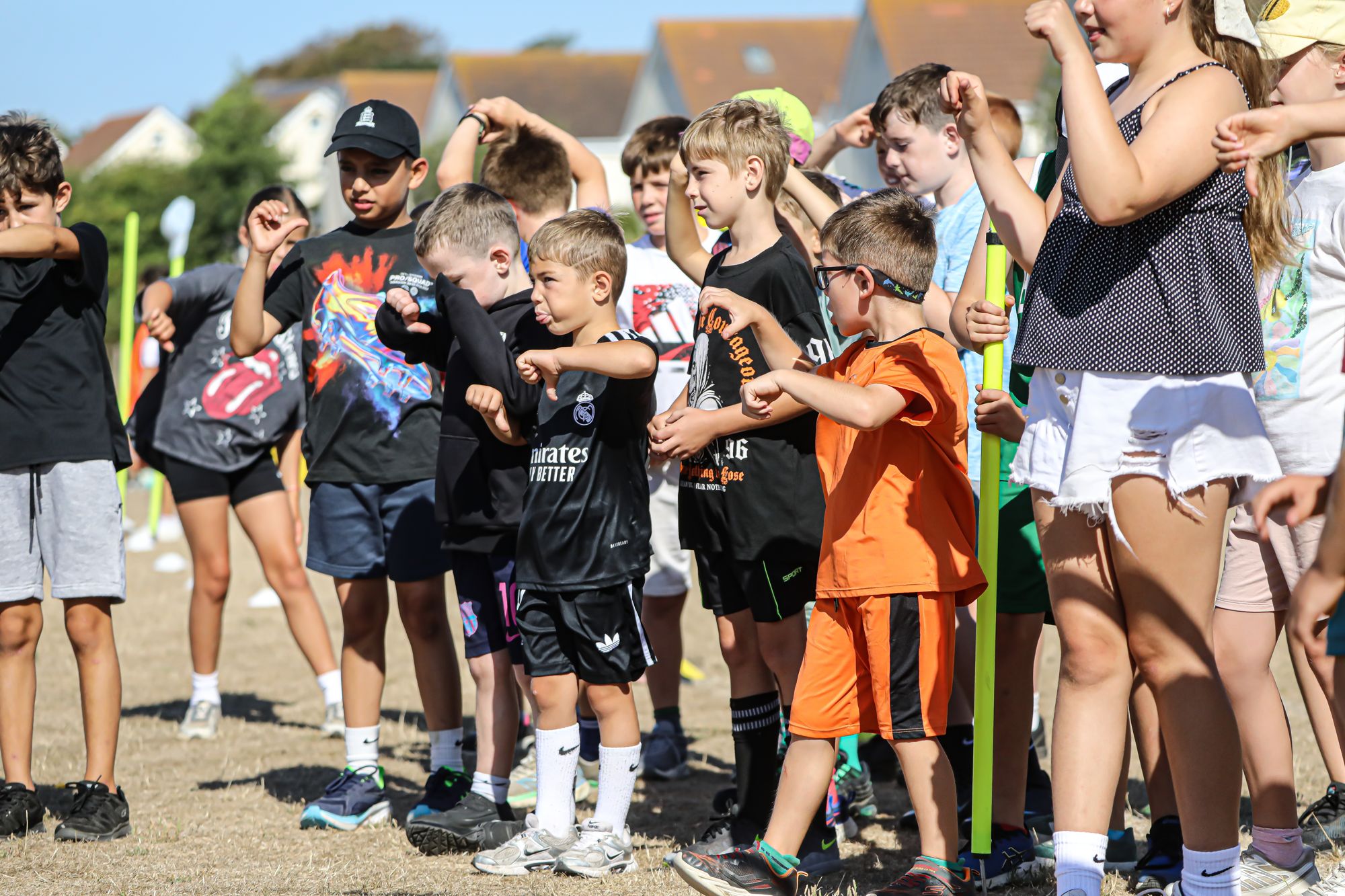 Children taking part in an outdoor group activity
