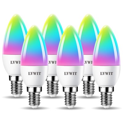 Smart E12 Chandelier Bulbs, 6-Pack