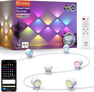 Smart RGBAI Wall Sconces, 28 LEDs