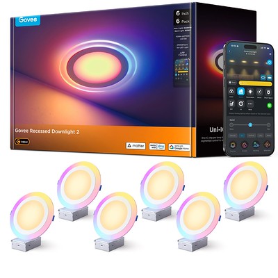 6 Inch Smart Recessed Lighting, 6-Pack