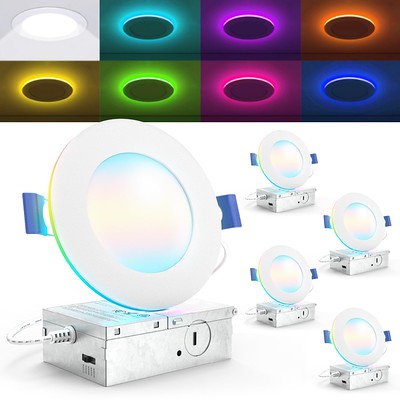 4 Inch Smart Canless Slim Recessed Light with Night Light