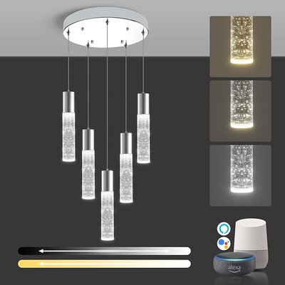 Smart Dimmable LED 5-Light Pendant