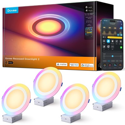 6 Inch Smart Recessed Lighting, 4-Pack