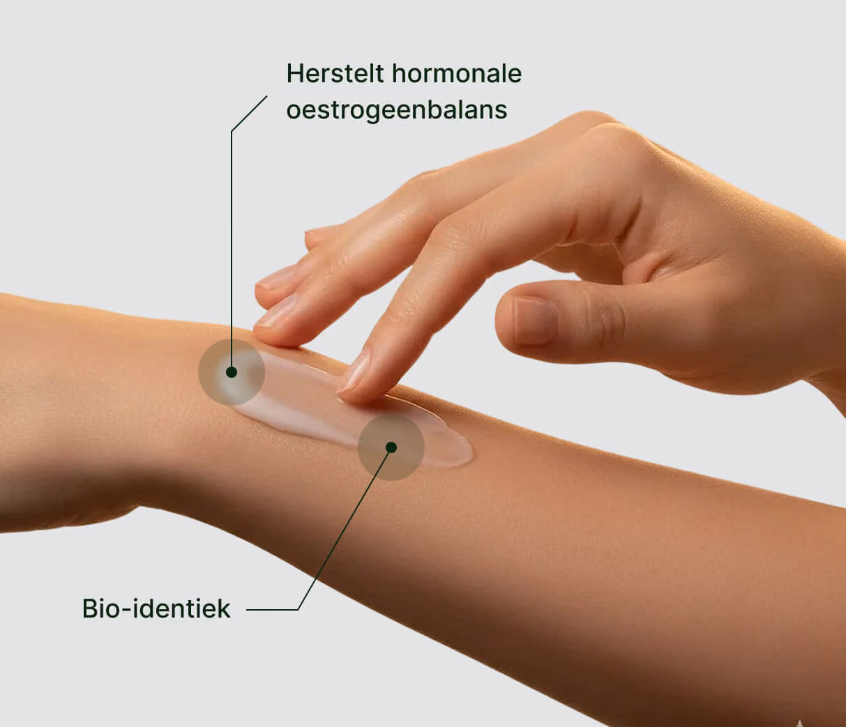 Estradiol wordt op de huid aangebracht