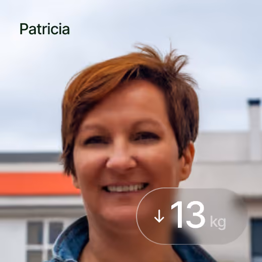 Patricia die 13 kilo is verloren