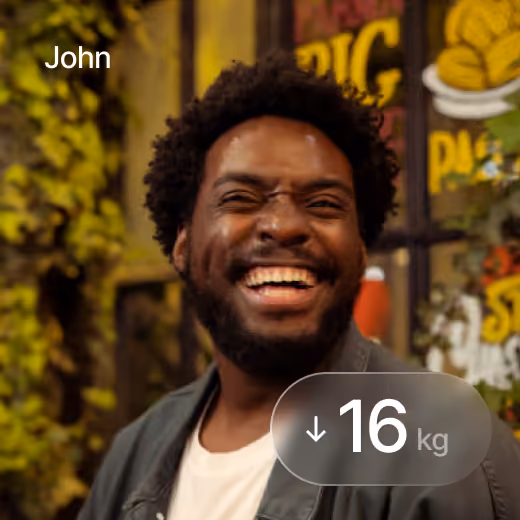 John die 16 kilo is verloren