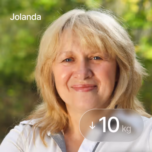 Jolanda die 10 kilo is verloren