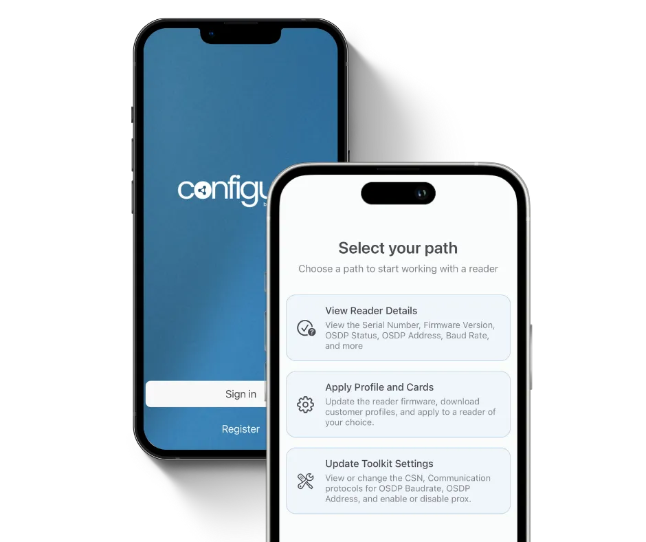 Configure app running on a smartphone