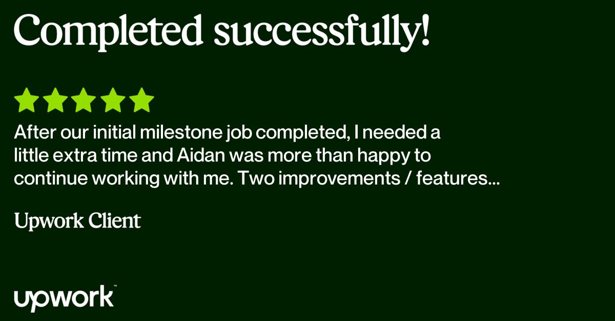 Upwork client review 2