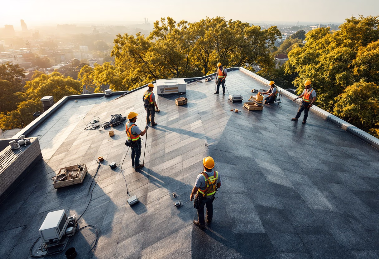 image of roof being repaired