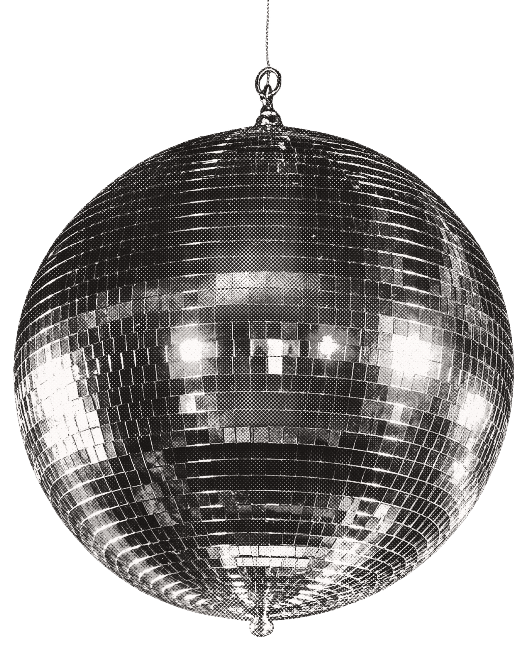Hanging mirrored disco ball