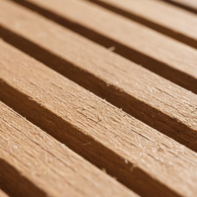 Grooved profile decking board close-up