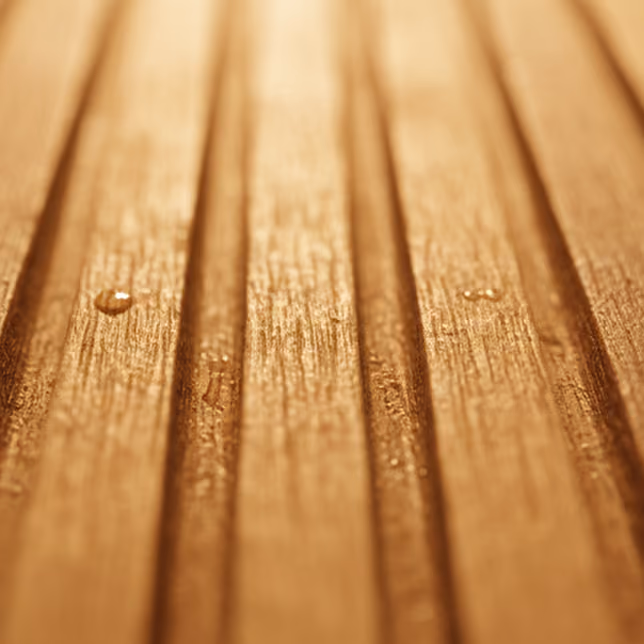 Reeded profile decking board close-up