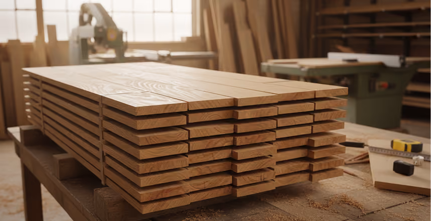 Premium in-house machined oak decking