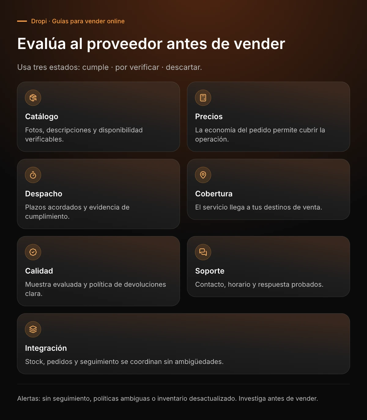 Criterios para elegir un buen proveedor de dropshipping en Colombia.
