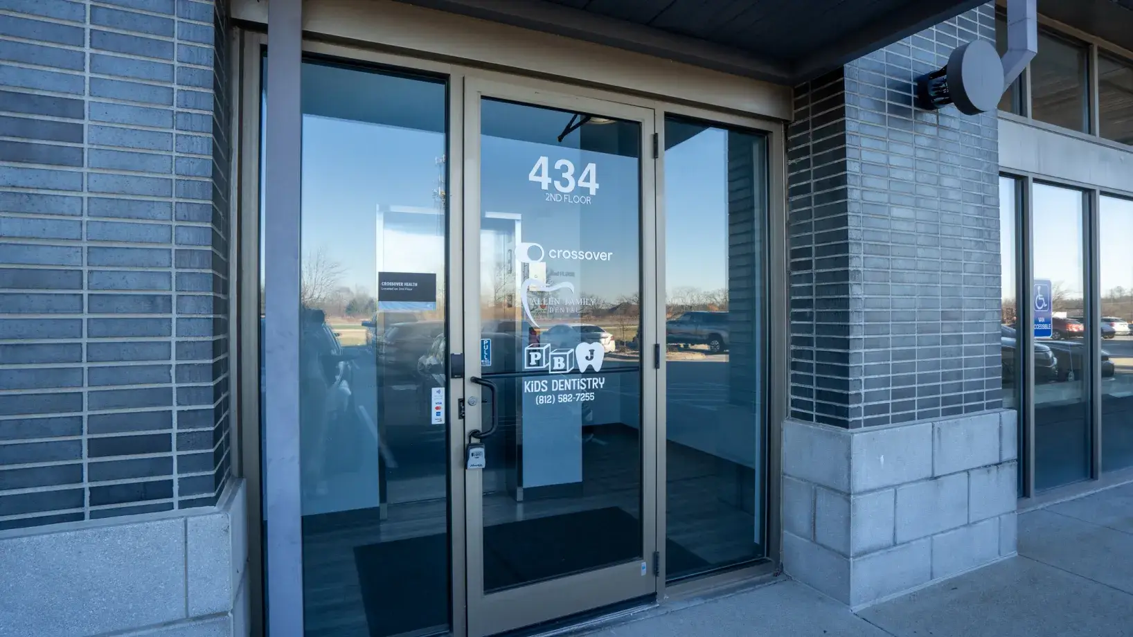 A building with a sign on the front of it.