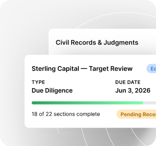 Due diligence report cards