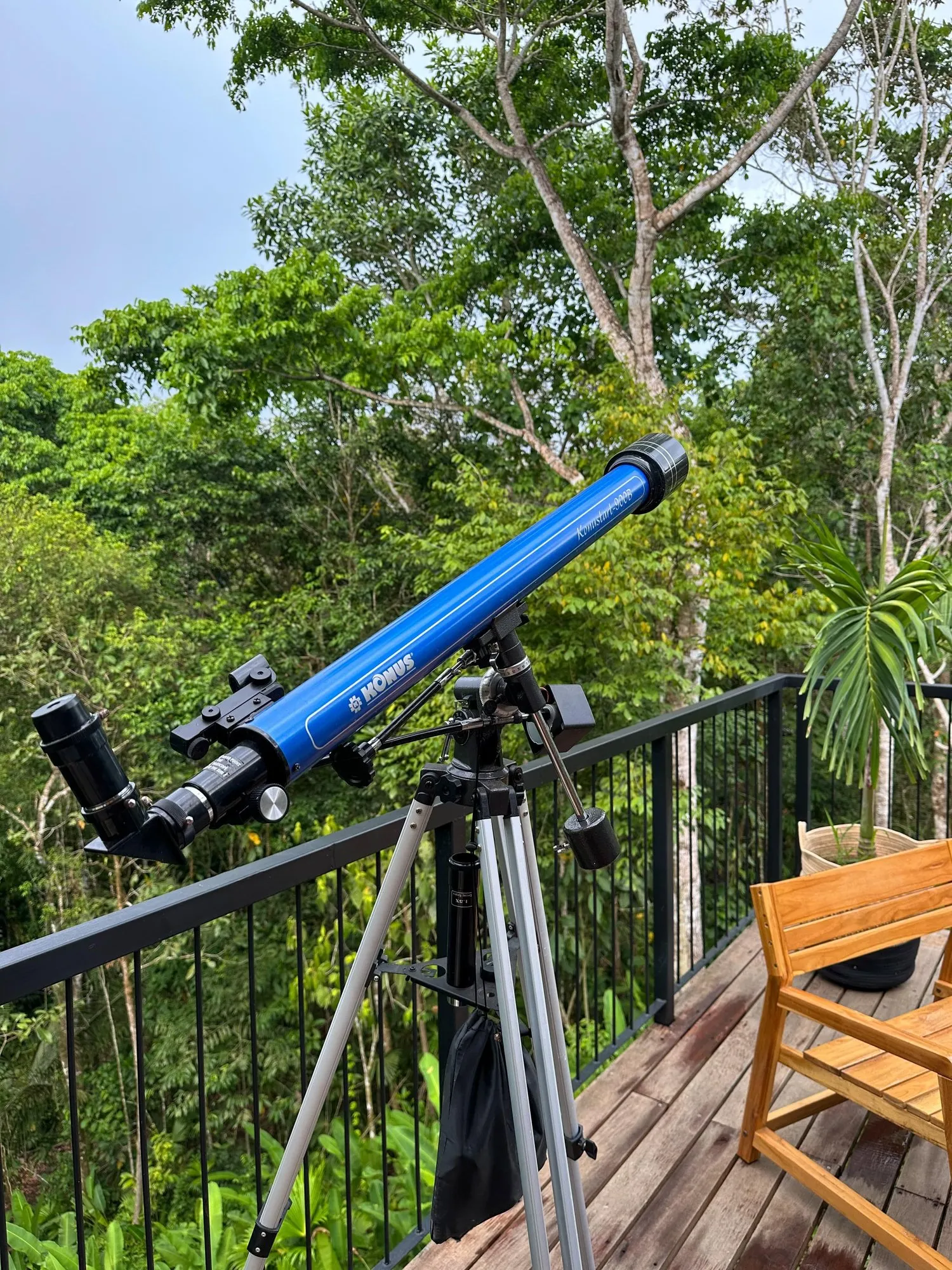 Telescope on a jungle terrace