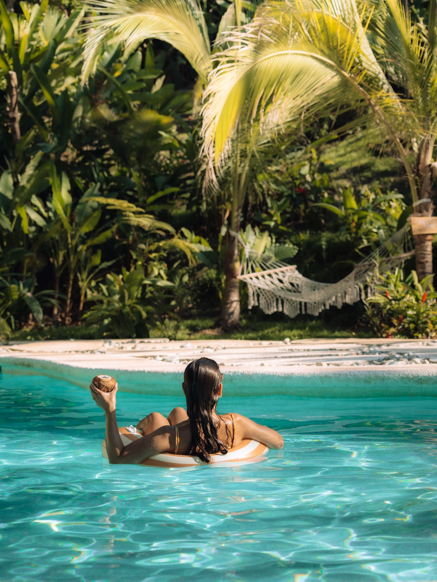 Private pool in front of the family villa