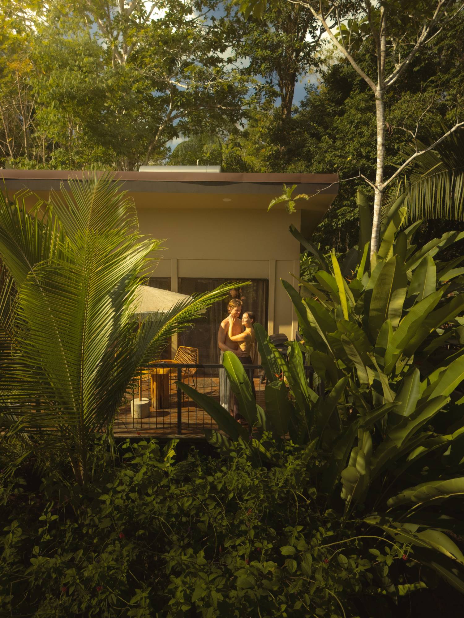 Morpho Lodge with its terrace in the trees