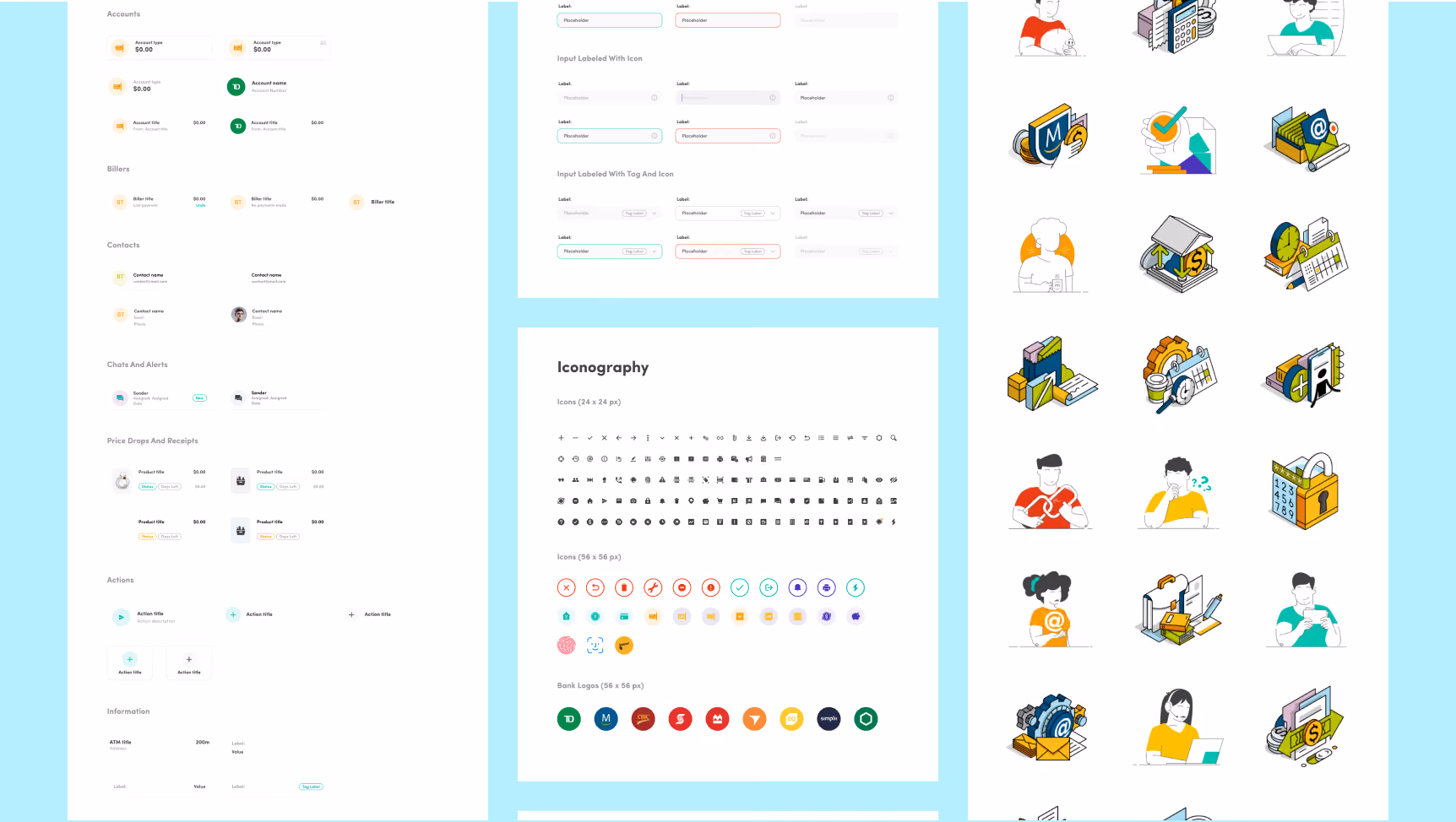 Design system component library screens