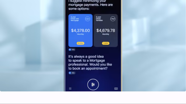 Meridian banking app mortgage assistant screen