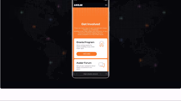 Axelar mobile Get Involved screen