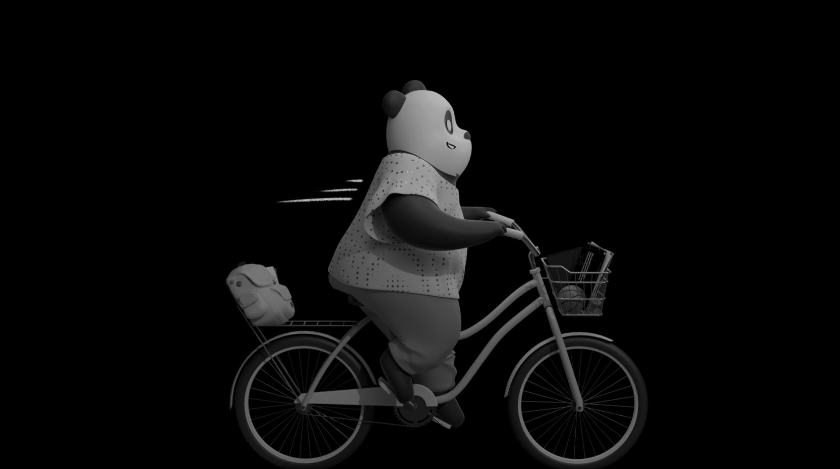 PLACEHOLDER: wireframe panda render for Visual Identity, colour hero character still to be produced