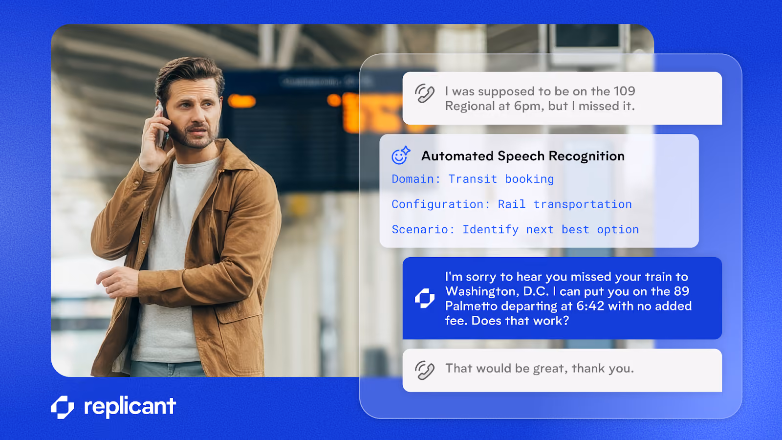 An AI conversation showing how ASR models that are trained on domain-specific scenarios are more accurate. 