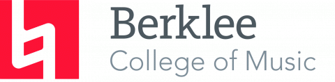 Berklee College of Music logo with a stylized red and white 'b' icon to the left of the text.