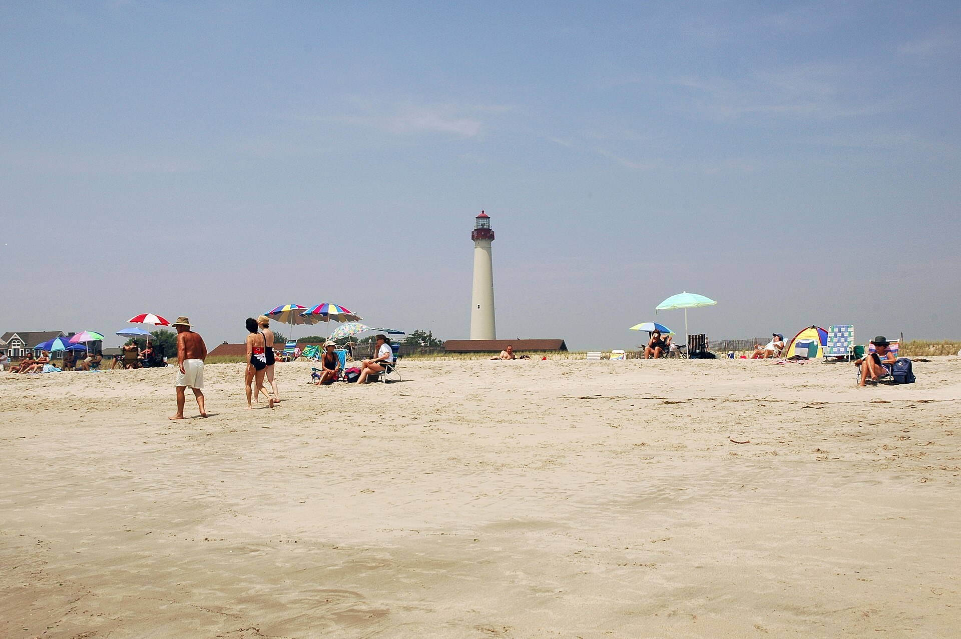 Cape May lighthouse seen from the beach