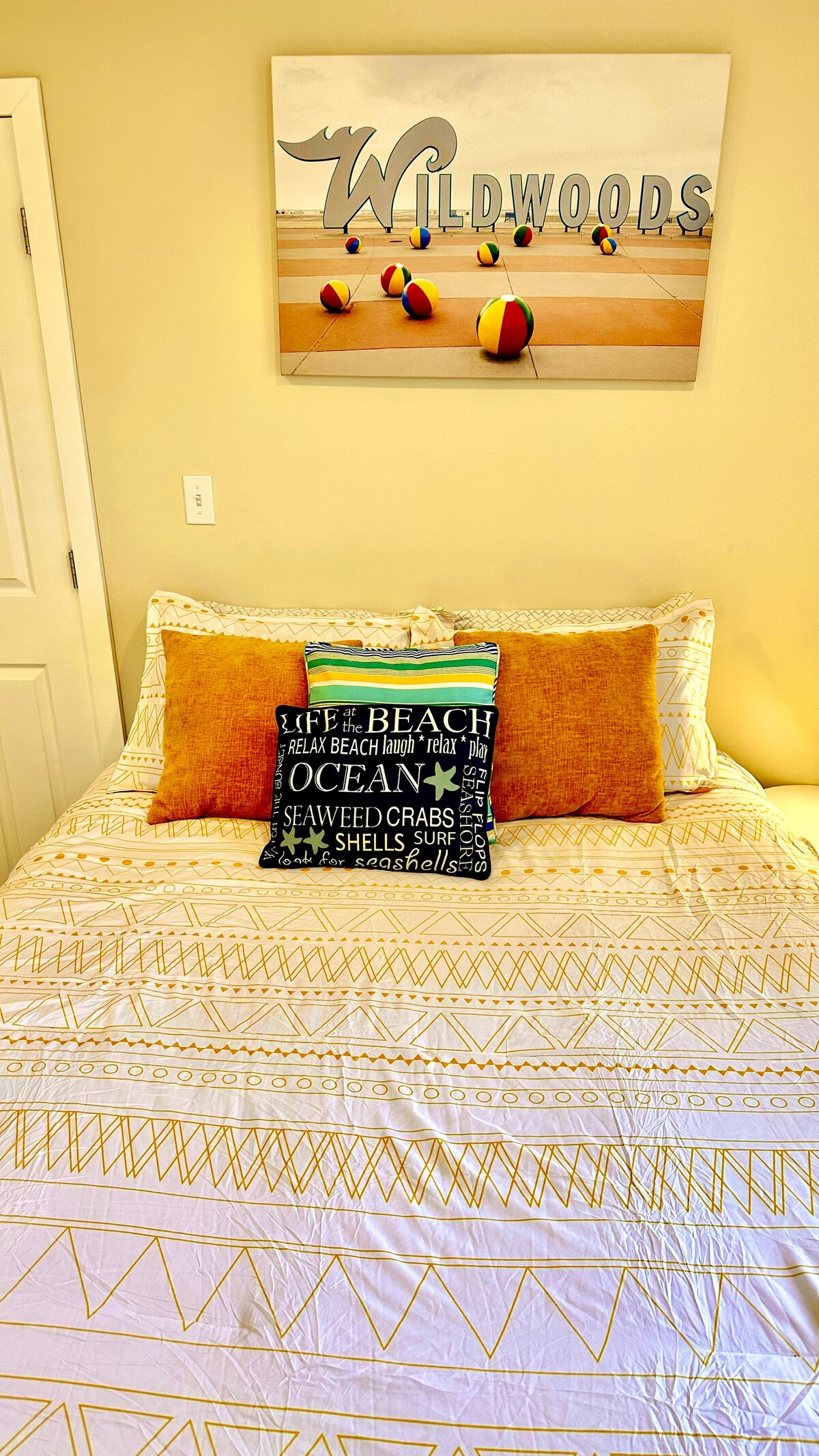 Queen bed with plush comfort