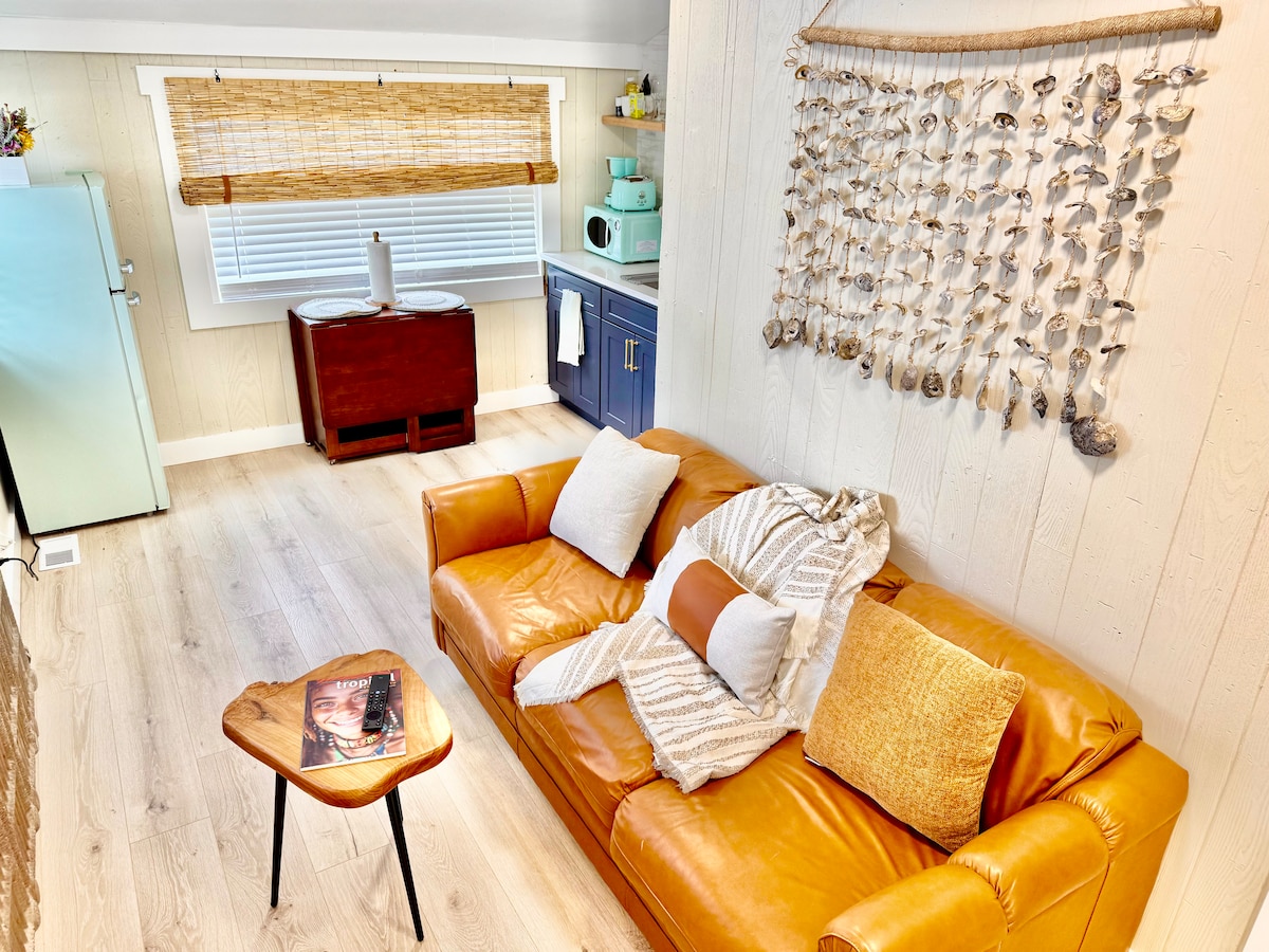Comfortable single sleeper sofa, perfect for one additional guest.