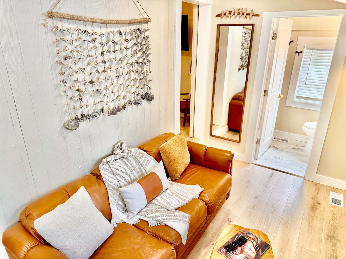 Comfortable single sleeper sofa, perfect for one additional guest.