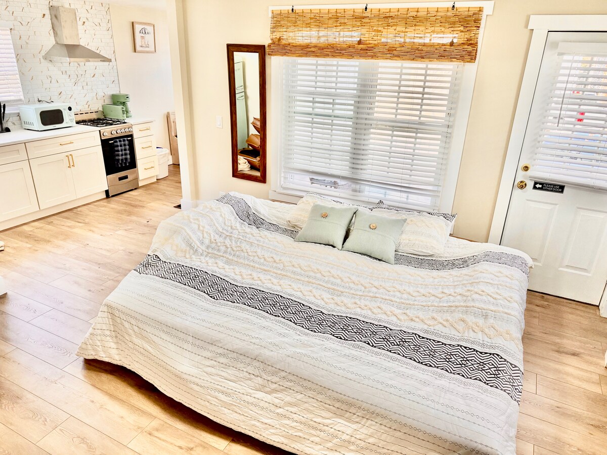 The couch easily converts into a spacious, very comfortable queen bed.
