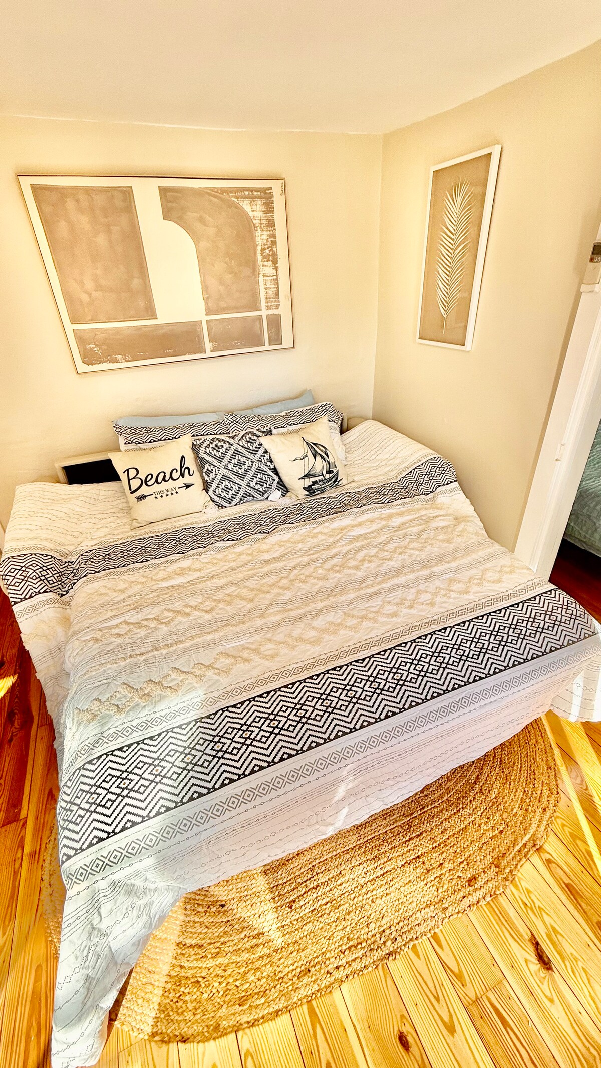 The couch easily converts into a spacious, very comfortable queen bed.