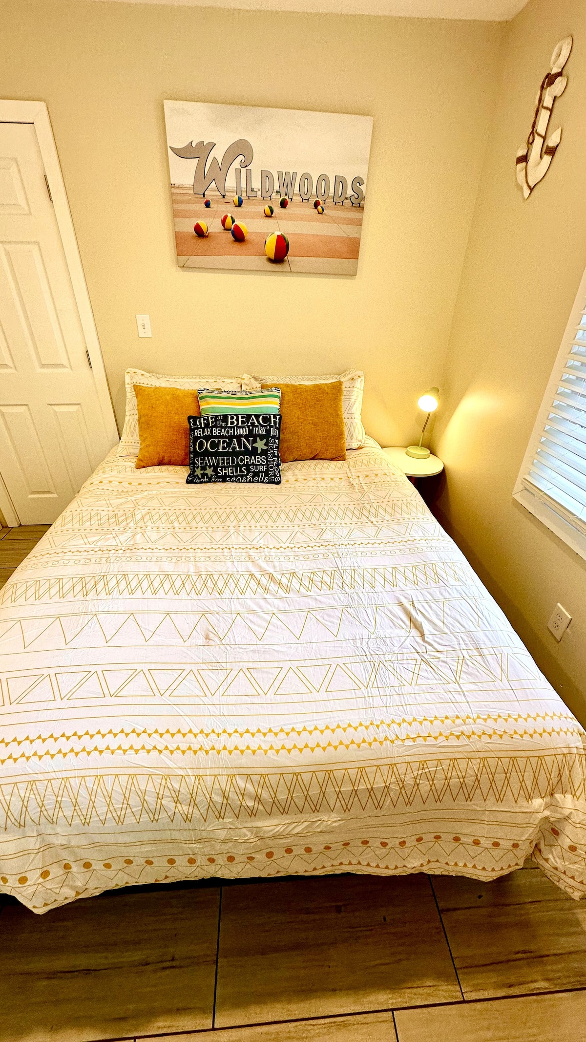 Queen bed with plush comfort