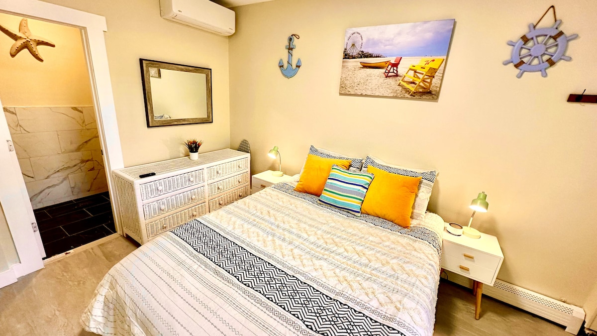 Relax in the luxury of a plush queen-sized bed