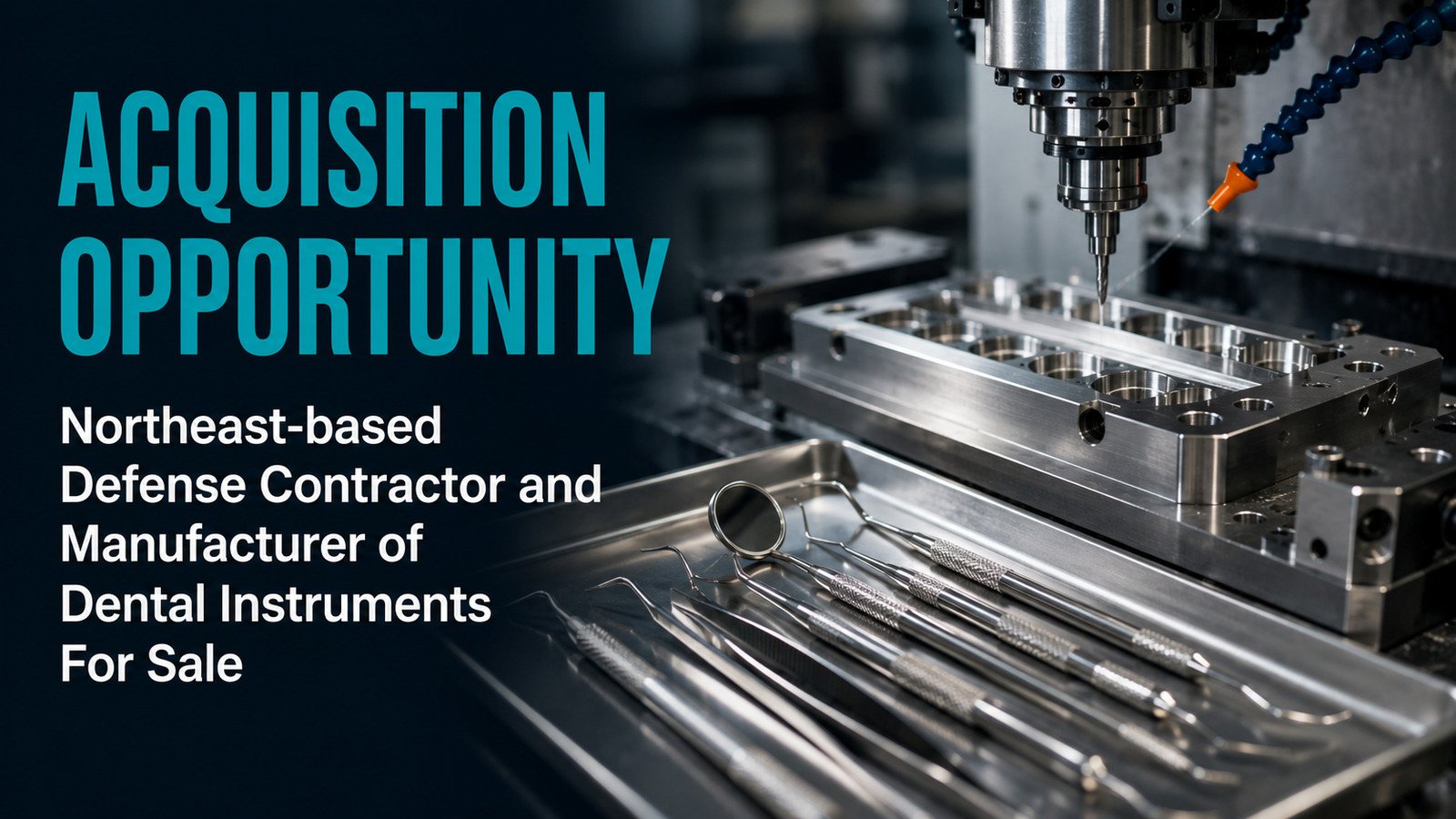 CNC machining equipment and precision dental instruments at a Northeast defense manufacturer