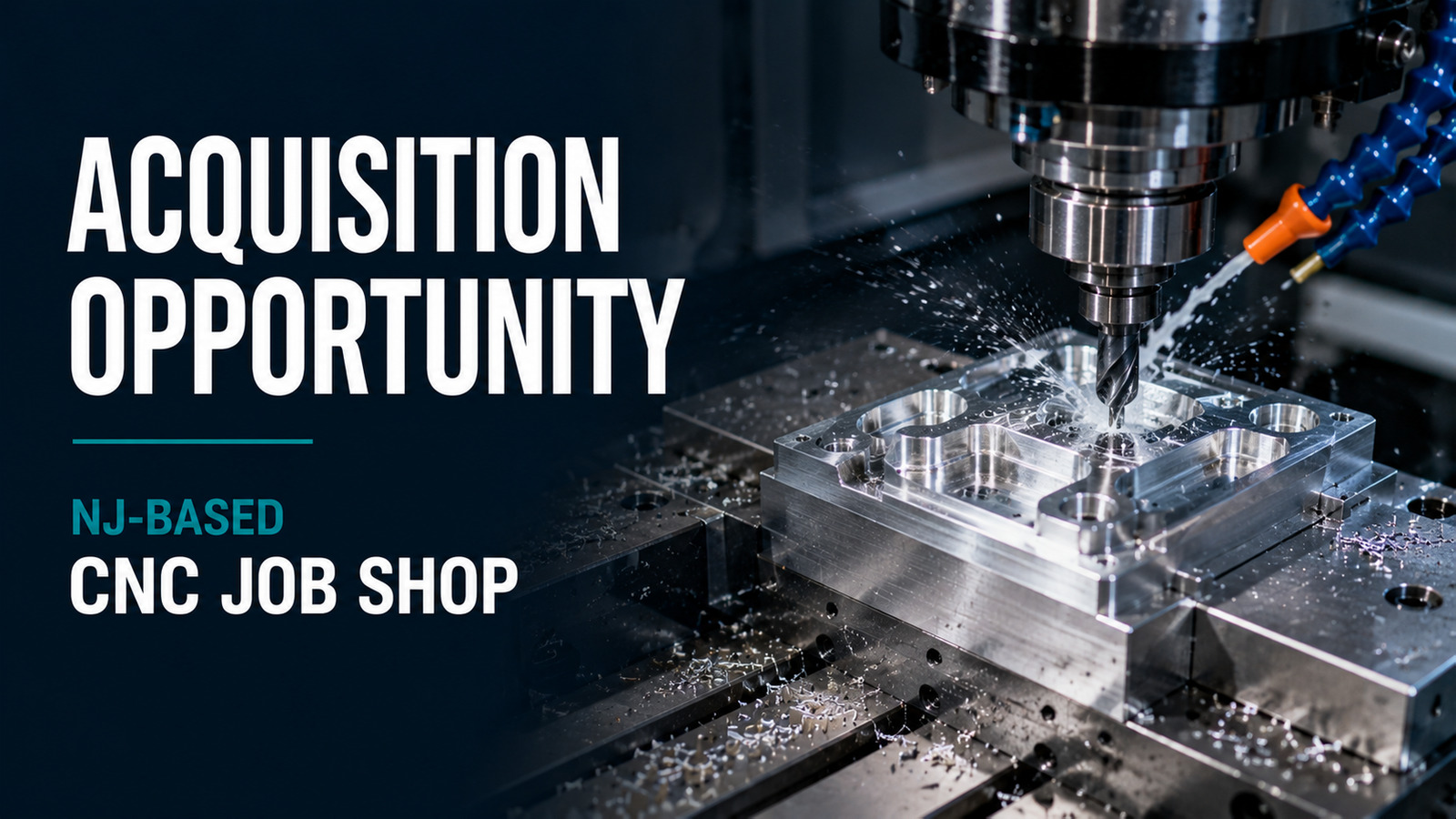 CNC milling machine cutting an aluminum component at a New Jersey specialty parts manufacturer