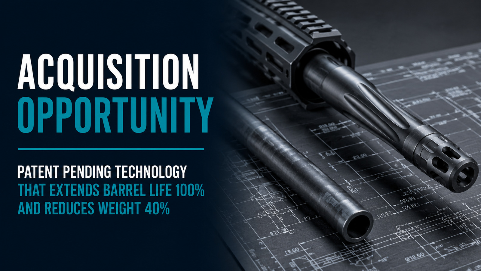Precision gun barrels and engineering blueprints for patented small arms technology