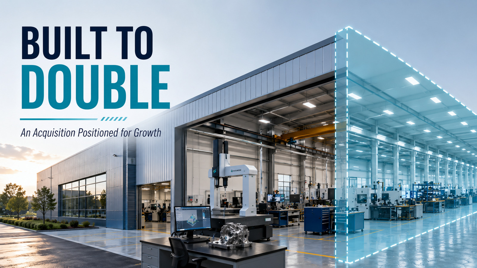 Modern manufacturing facility representing an acquisition designed to double in size