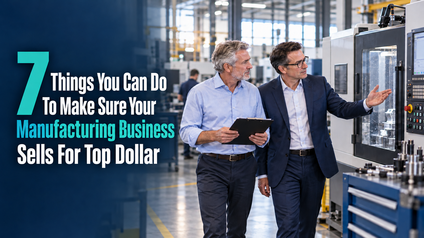 Manufacturing owner and M&A advisor evaluate a CNC facility to prepare the business for a top-dollar sale