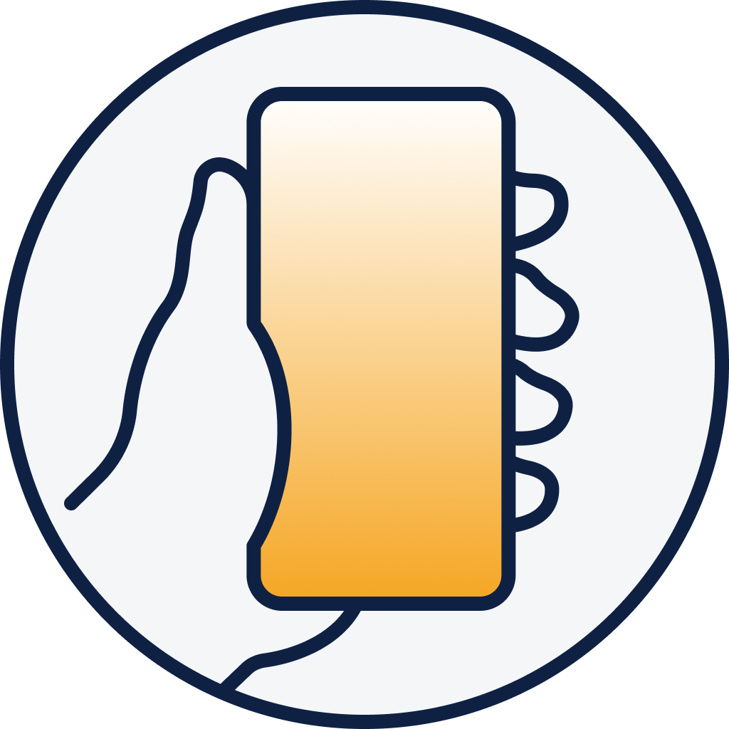 A hand holding a mobile phone